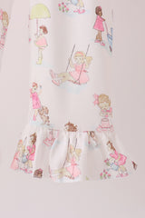 Pink all day adventure ruffle jumpsuit set