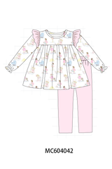 Pink all day adventure ruffle pants set