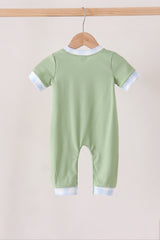 Green Pumpkin Embroidery Romper
