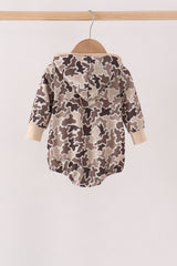 Camouflage duck embroidery hoodie bubble