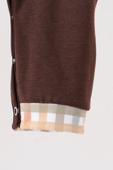 Brown deer applique romper