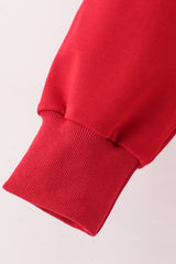Red Alabama sequin mom top