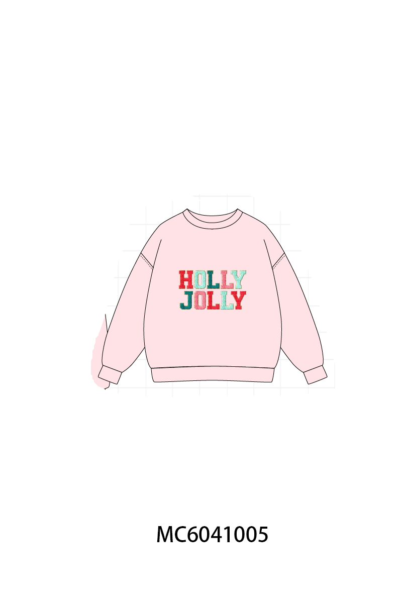 Pink Holly Jolly French Knot Mom&me Top