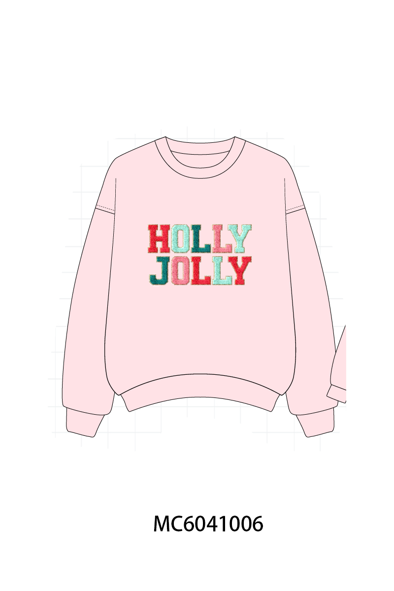 Pink Holly Jolly French Knot Mom&me Top