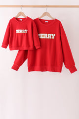 Red Merry French Knot Mom&me Top
