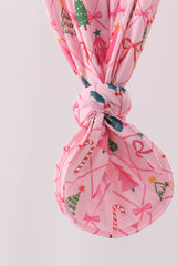 Pink Christmas Tree Embroidery Gown
