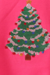 Hot Pink Christmas Tree Sequin Mom&me Top