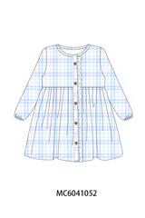 Blue Plaid Ruffle Dress