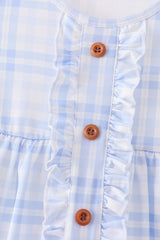 Blue Plaid Ruffle Dress