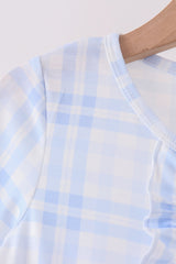 Blue Plaid Ruffle Dress