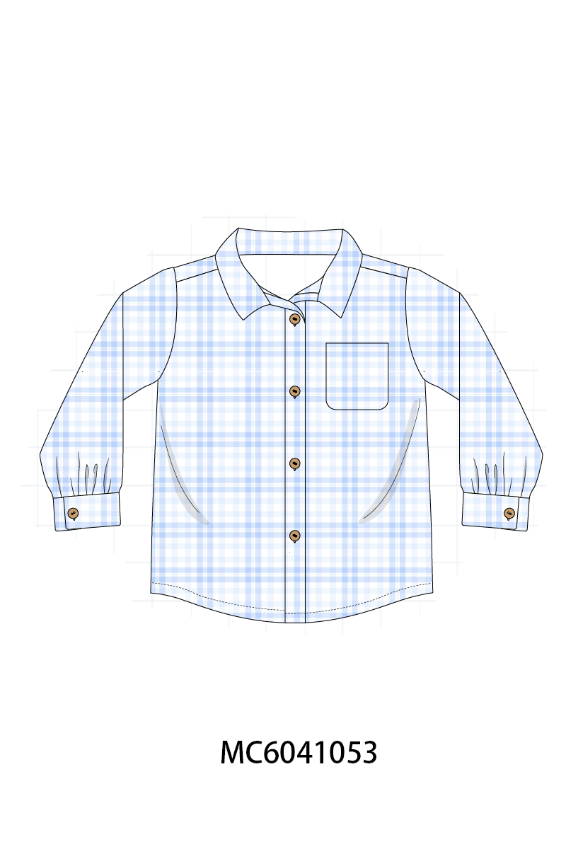Blue Plaid Button Down Shirt