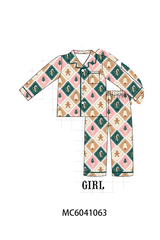 Green Gingerbread Bamboo Mom&me Pajama Set