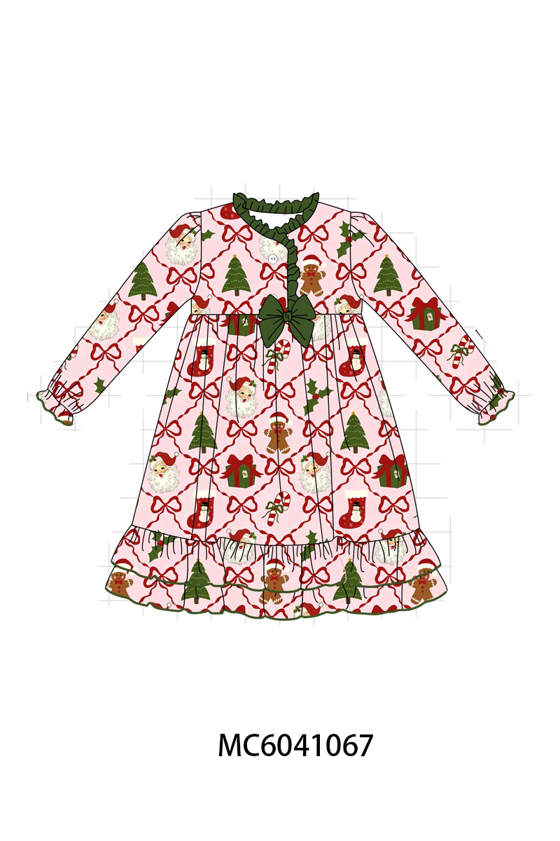 Pink Christmas Tree Bamboo Dress