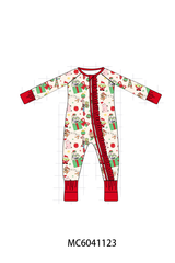 Red christmas toy story ruffle bamboo romper