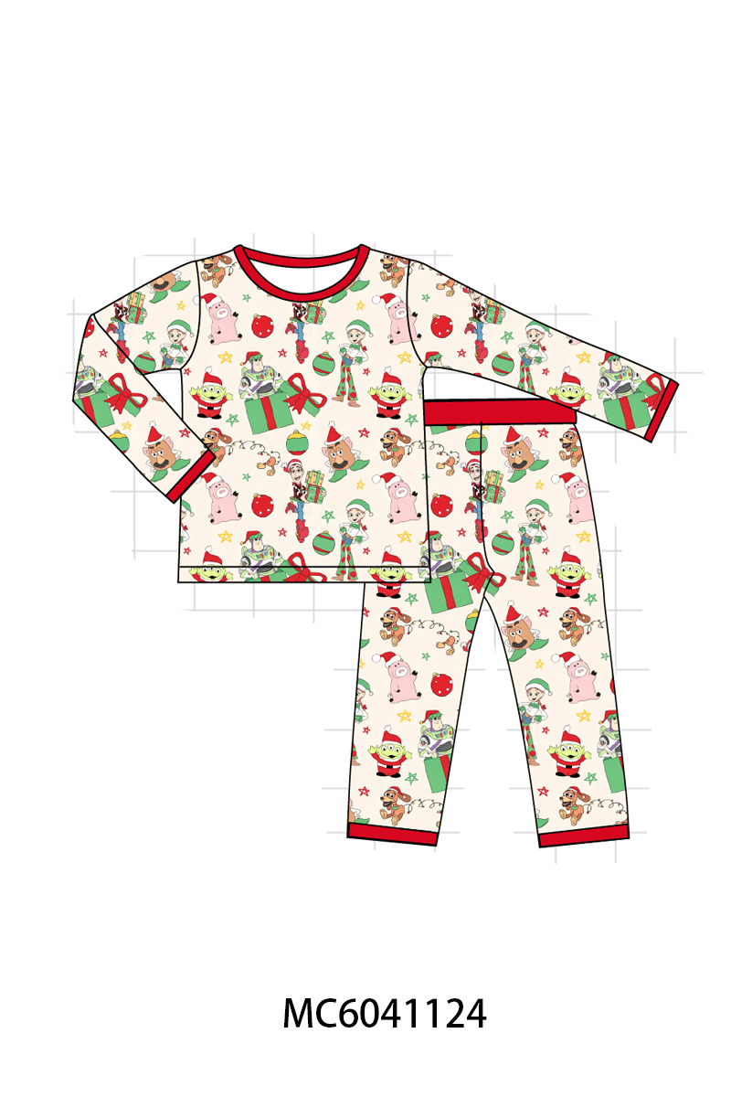 Red christmas toy story bamboo pajama set