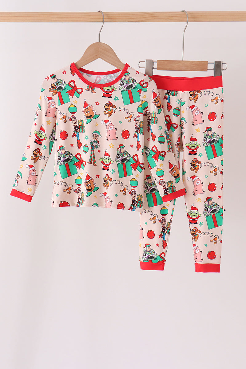 Red christmas toy story bamboo pajama set