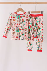 Red christmas toy story bamboo pajama set