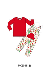 Red christmas toy story bamboo 2pc set