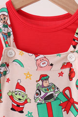 Red christmas toy story bamboo 2pc set