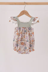 Pumpkin Embroidery Ruffle Bubble