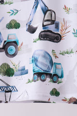 Blue Excavator Bamboo Pajama Set