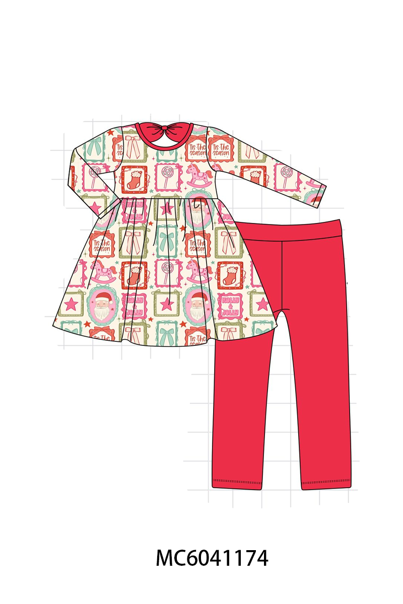 Red Santa Carousel Pajama Set