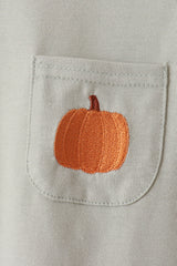 Sage Pumpkin Embroidery Plaid pants set