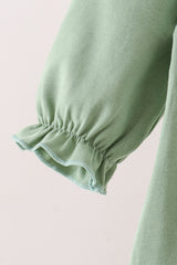 Green duck guack guack embroidery ruffle romper
