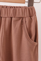 Brown camouflage pocket jogger set