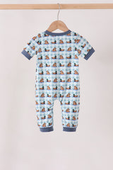 Blue mallard duck embroidery romper