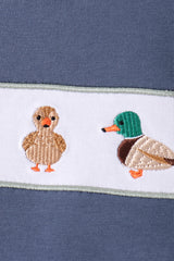 Blue mallard duck embroidery pants set