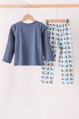 Blue mallard duck embroidery pants set