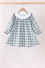 Blue mallard duck embroidery dress