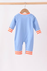 Blue pumpkin applique romper