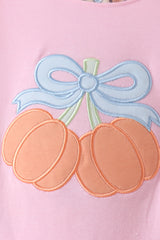 Pink bow pumpkin ruffle 2pc set