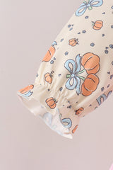 Pink bow pumpkin ruffle 2pc set