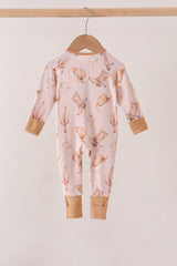 Khaki western boots bamboo zipper romper