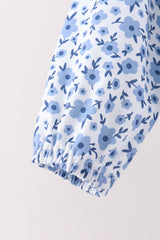 Blue floral print skorts set
