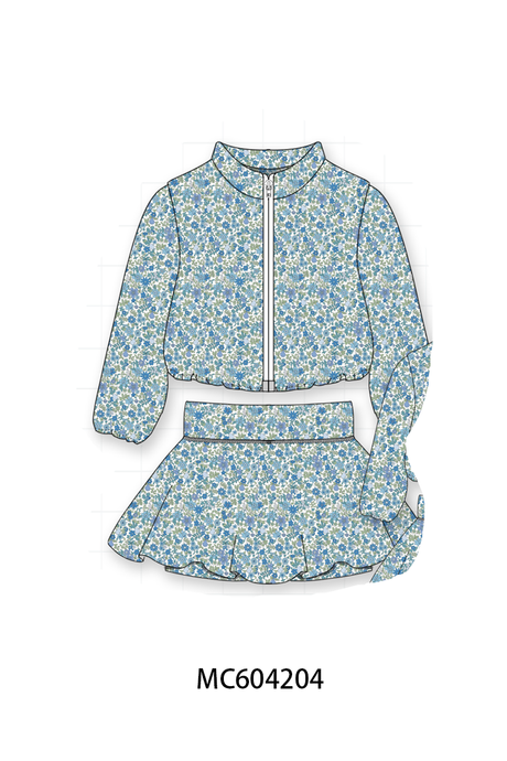 Teal floral print mom&me skorts set