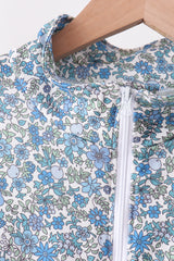 Teal floral print mom&me skorts set