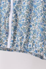 Teal floral print mom&me skorts set