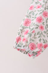 Pink floral print skorts set