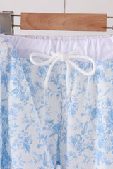 Blue floral print mom&me pants set