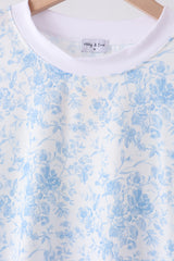 Blue floral print mom&me pants set