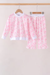 Pink floral print mom&me pants set