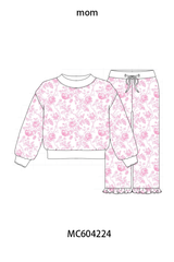 Pink floral print mom&me pants set