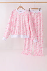 Pink floral print mom&me pants set