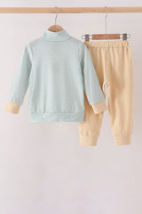Khaki Geo Diamond pants set