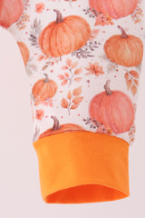 Orange Pumpkin Print Romper