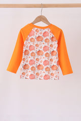 Orange Pumpkin Print Top